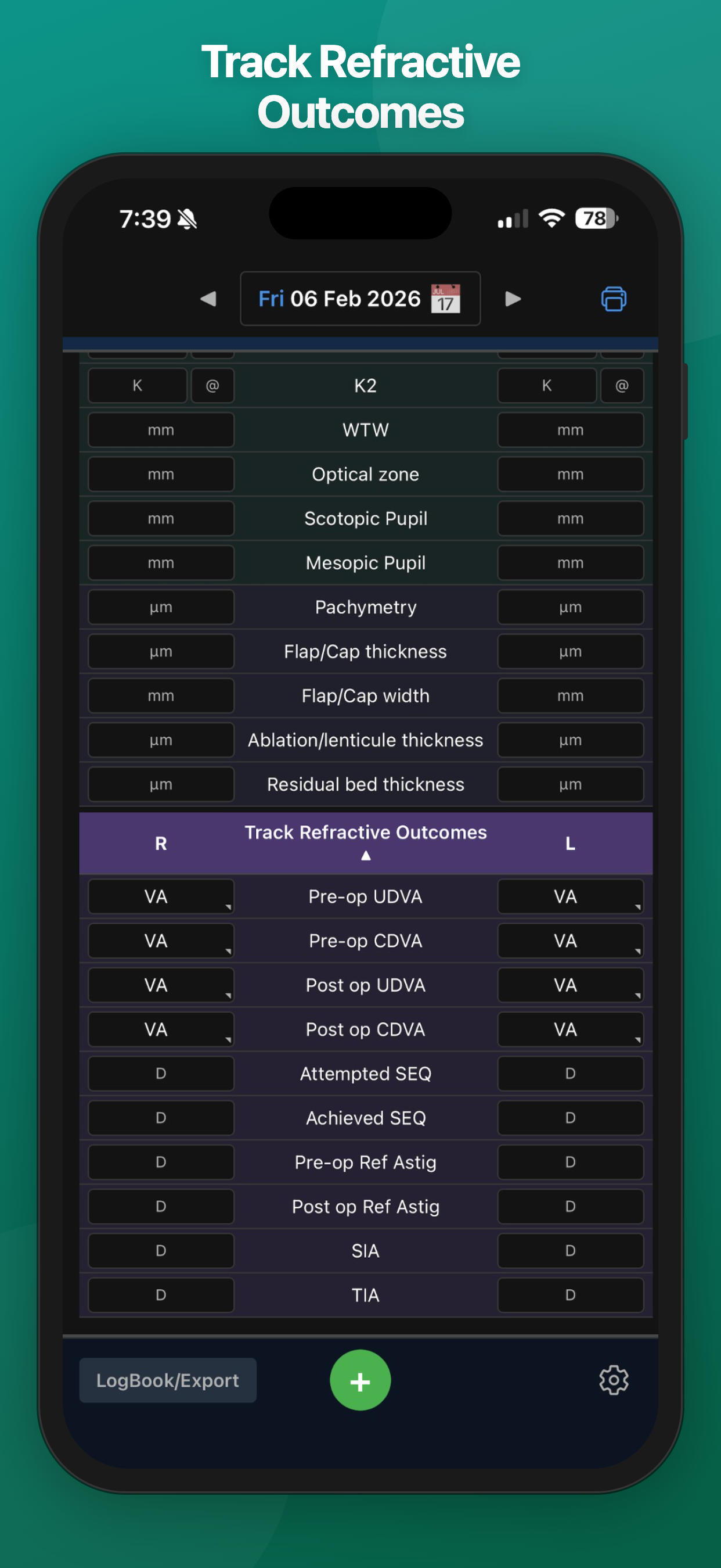 Track Refractive Outcomes